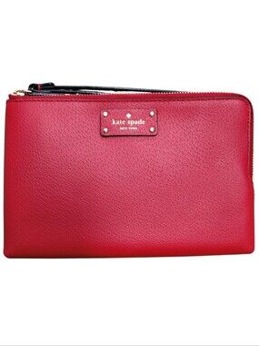 Kate Spade Red Leather Double Zip Wristlet